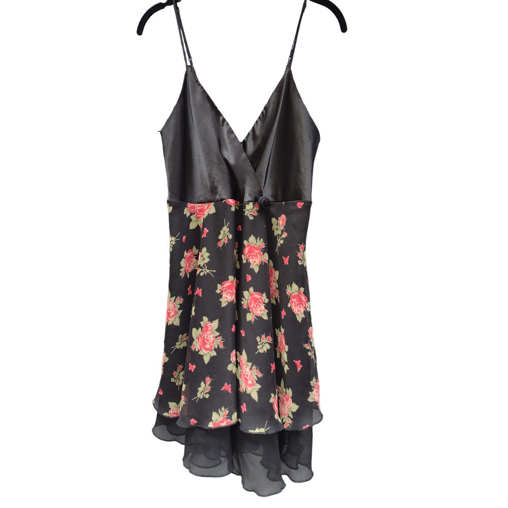 #3  HONORS INTIMATES MED BLACK FLORAL NIGHTIE AUCTION ITEM- SEE ITEM DESCRIP